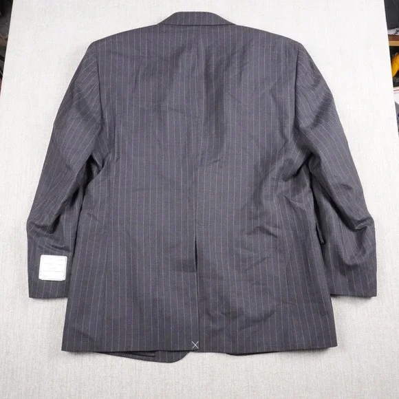 Jos. A. Bank Blazer Classic Charcoal Black Mens 44R 100% Wool 2 Button 100% Wool - Picture 2 of 15